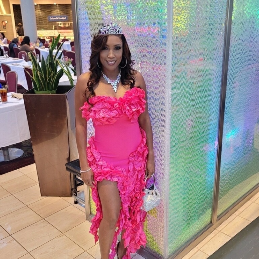 Beautiful Bandage Vine Party Dress Pink